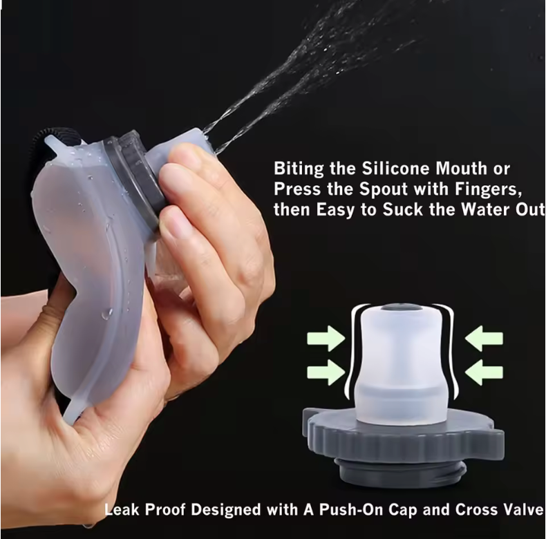 1PCS Wrist Water Bottle, Wearable HandsFree Silicone 200 ml Running Water Bottle, Portable Cycling Marathon Rock Climbing Sport