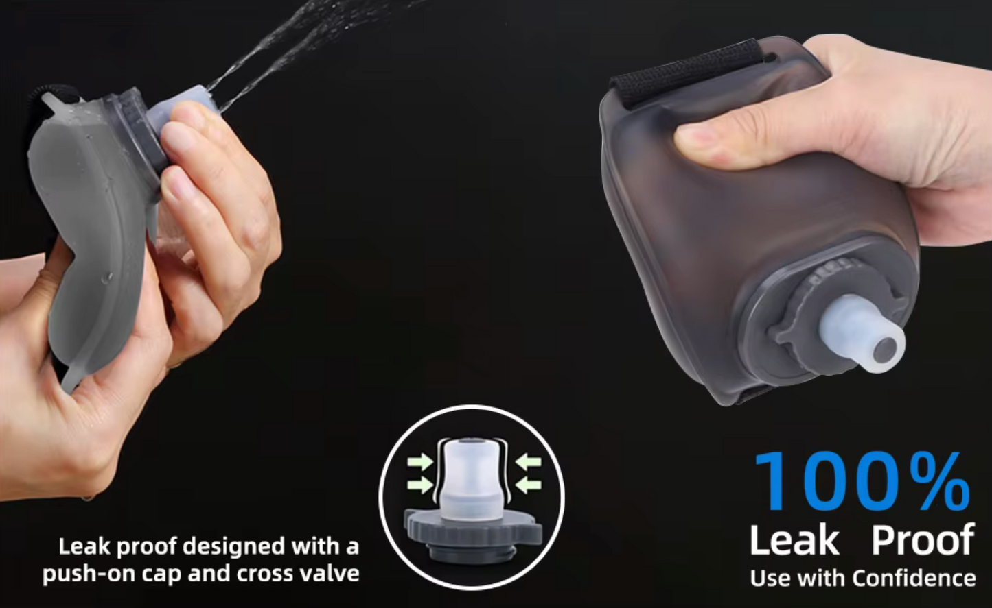 1PCS Wrist Water Bottle, Wearable HandsFree Silicone 200 ml Running Water Bottle, Portable Cycling Marathon Rock Climbing Sport