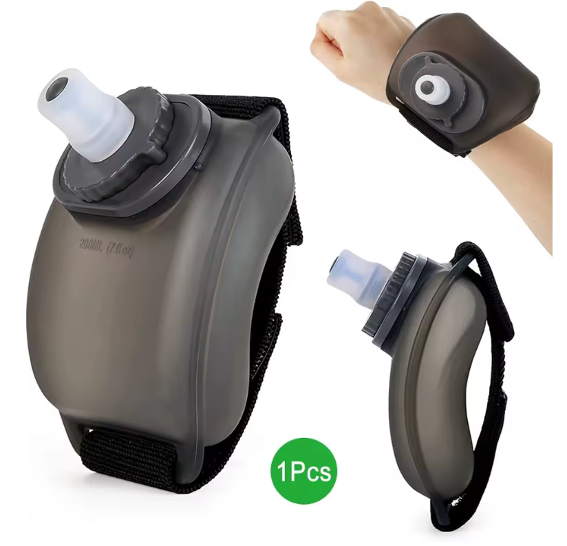 1PCS Wrist Water Bottle, Wearable HandsFree Silicone 200 ml Running Water Bottle, Portable Cycling Marathon Rock Climbing Sport