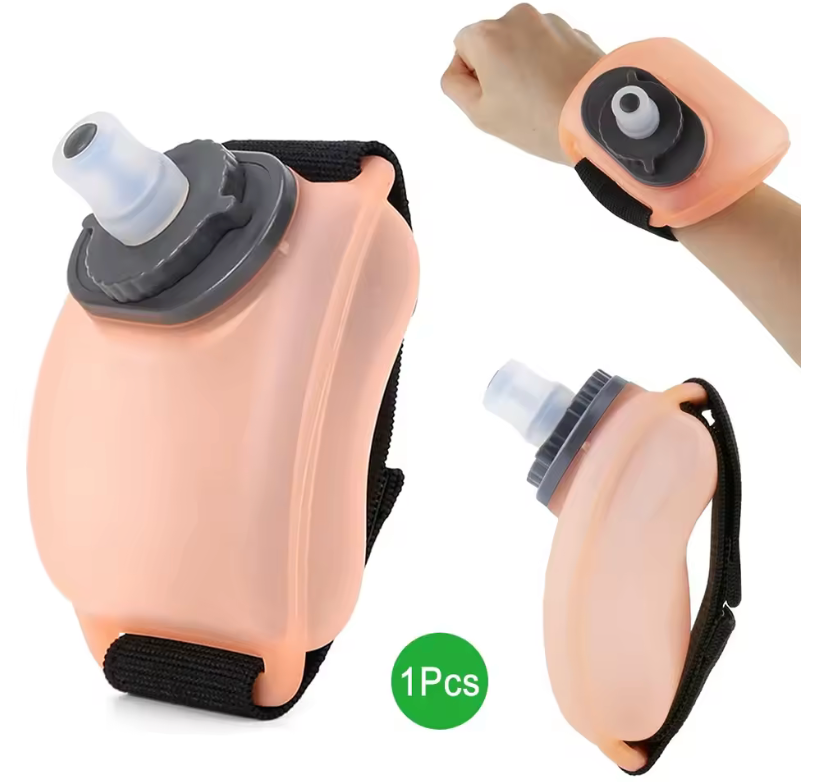 1PCS Wrist Water Bottle, Wearable HandsFree Silicone 200 ml Running Water Bottle, Portable Cycling Marathon Rock Climbing Sport